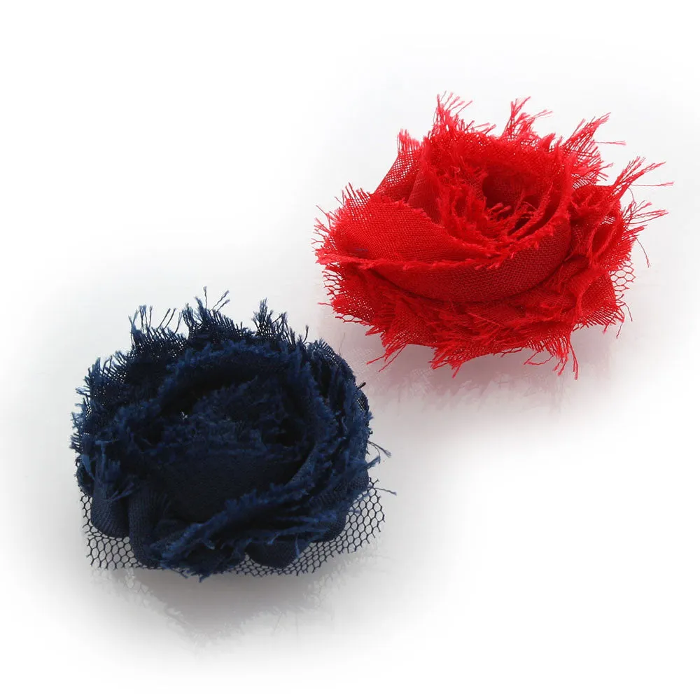 Shabby Rose Baby Hair Flower Clip Pair