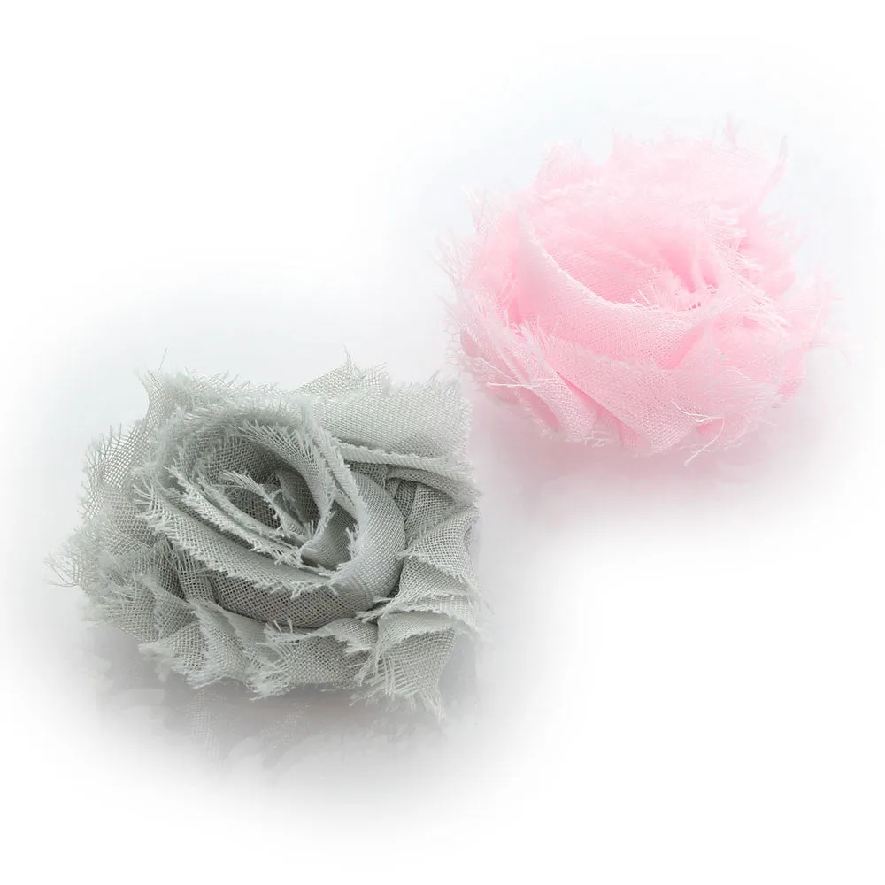 Shabby Rose Baby Hair Flower Clip Pair