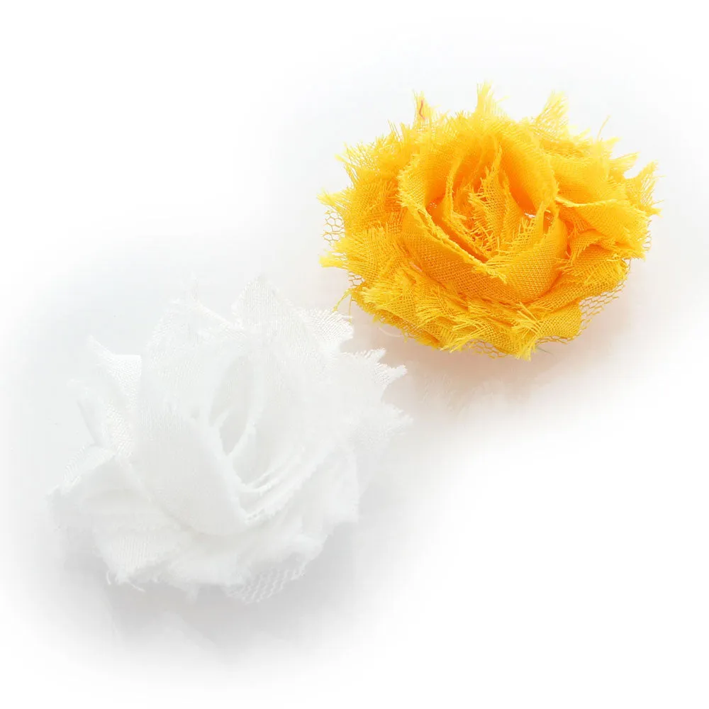 Shabby Rose Baby Hair Flower Clip Pair