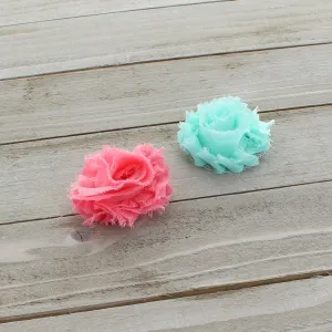 Shabby Rose Baby Hair Flower Clip Pair