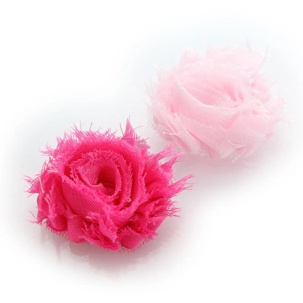 Shabby Rose Baby Hair Flower Clip Pair