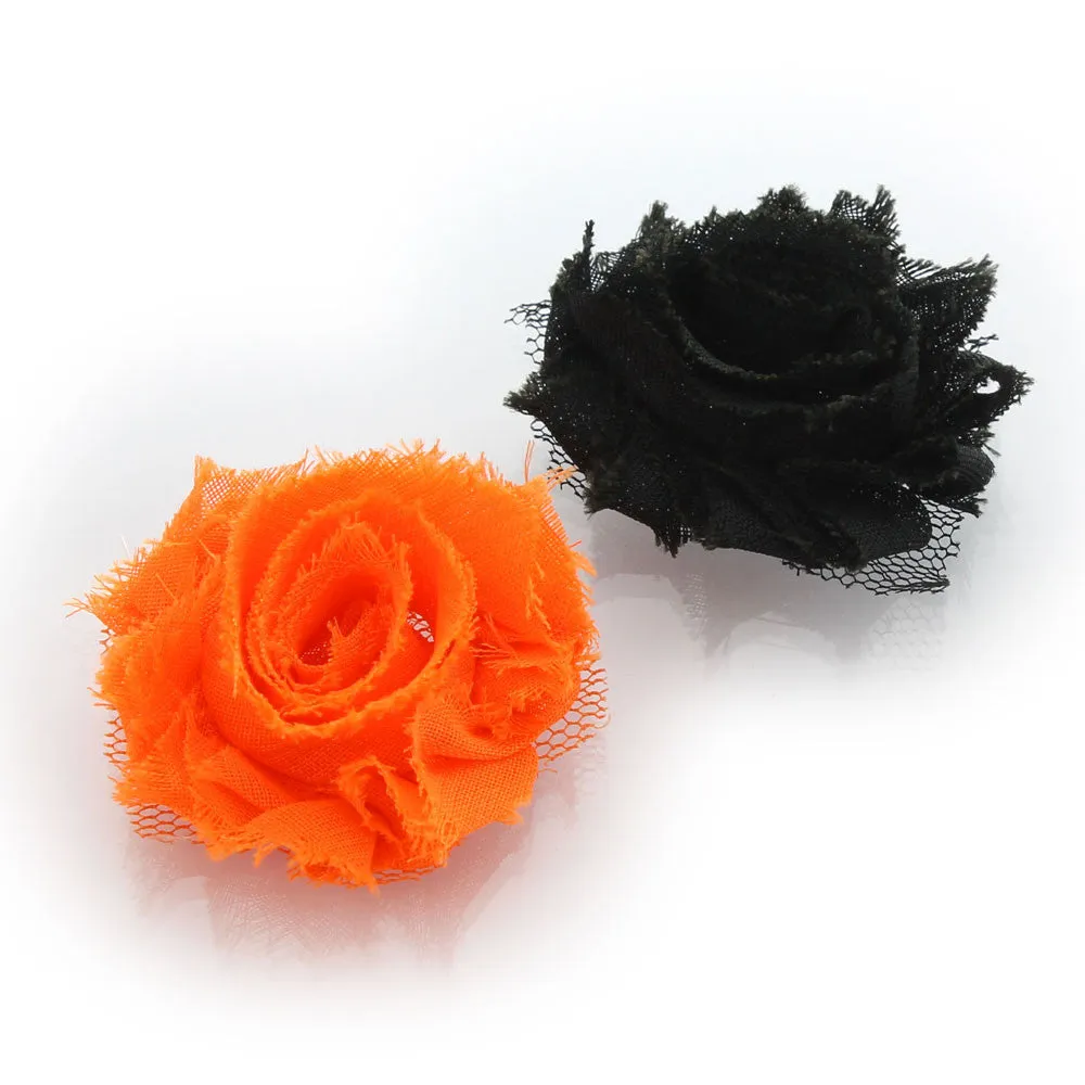 Shabby Rose Baby Hair Flower Clip Pair