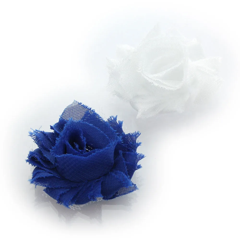 Shabby Rose Baby Hair Flower Clip Pair