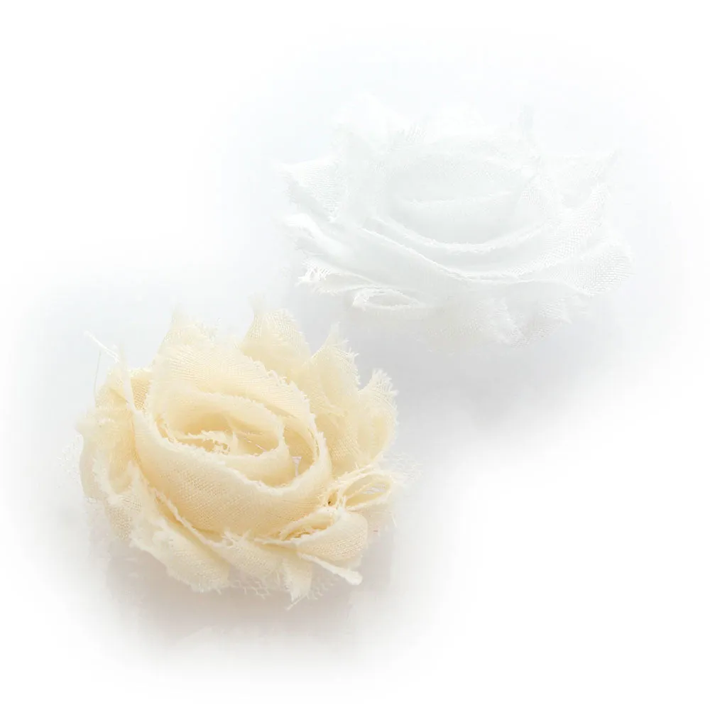 Shabby Rose Baby Hair Flower Clip Pair