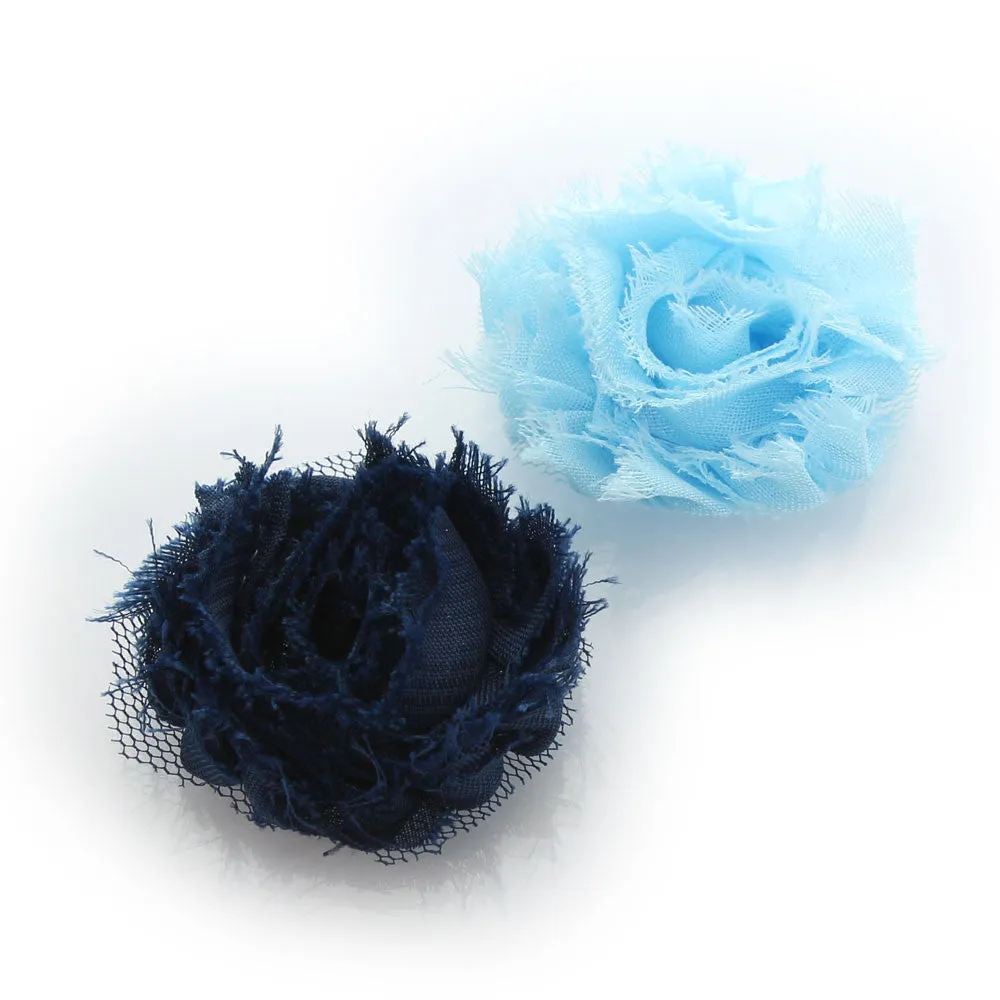 Shabby Rose Baby Hair Flower Clip Pair