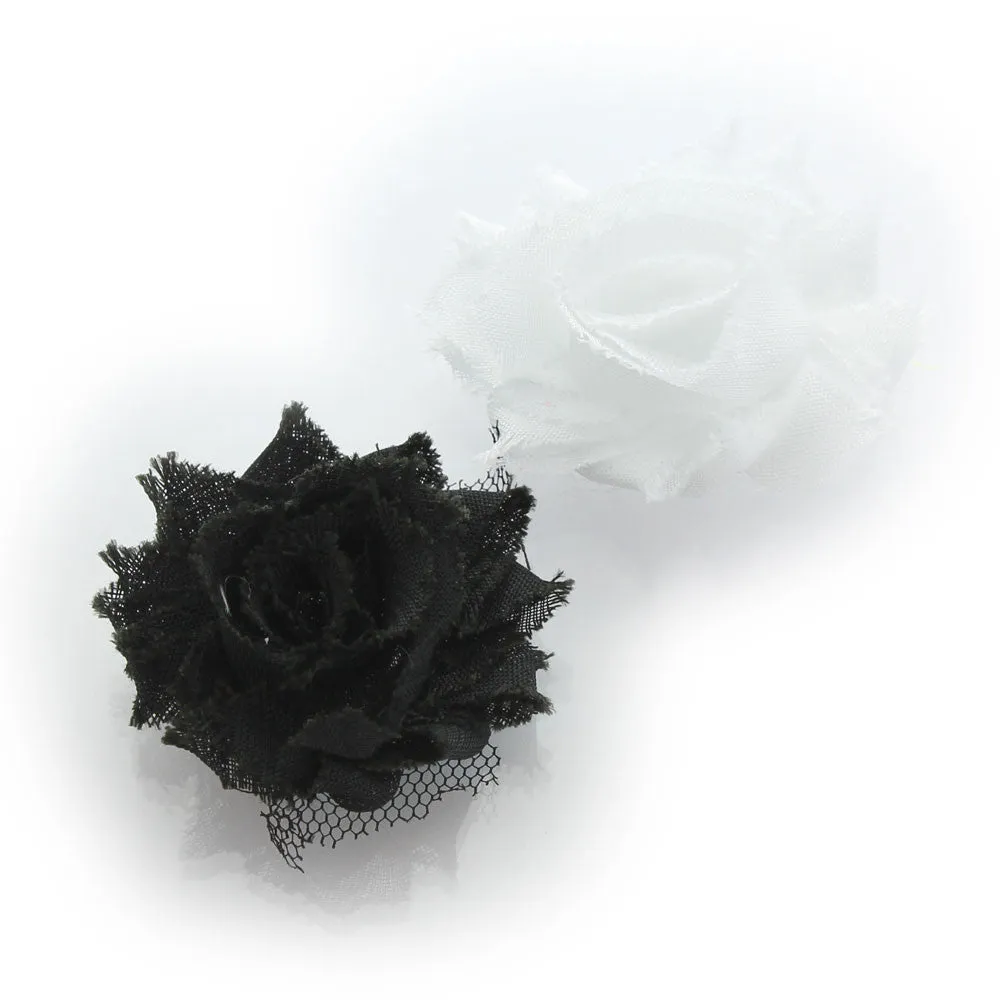 Shabby Rose Baby Hair Flower Clip Pair