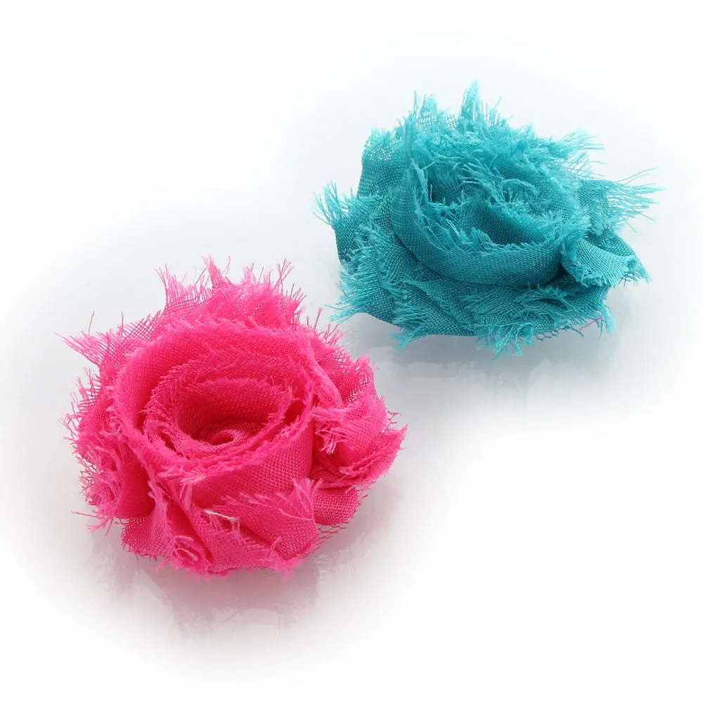 Shabby Rose Baby Hair Flower Clip Pair