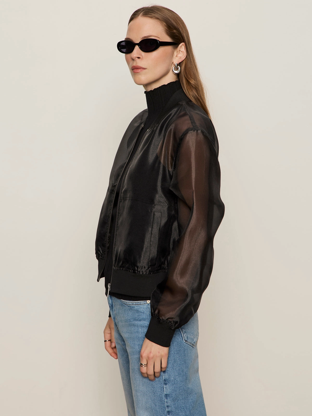 Shane Organza Bomber Black Double Layered Cuffs
