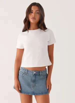 Shape Hold Carrie Denim Mini Skirt - Washed Indigo Carrie Denim Mini Skirt - Washed Indigo Comfort Style