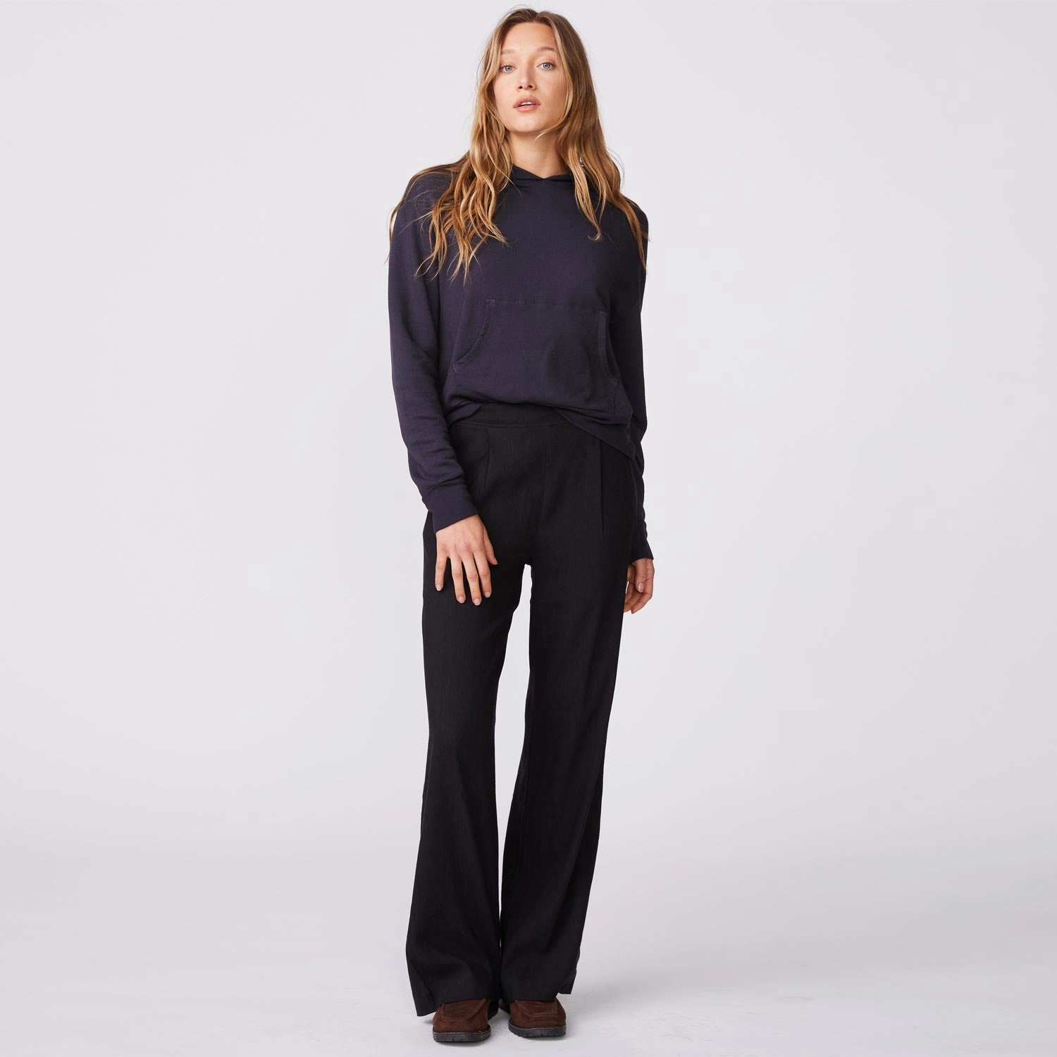 Contrast Stitch Detail Softfleece Girlfriend Pullover
