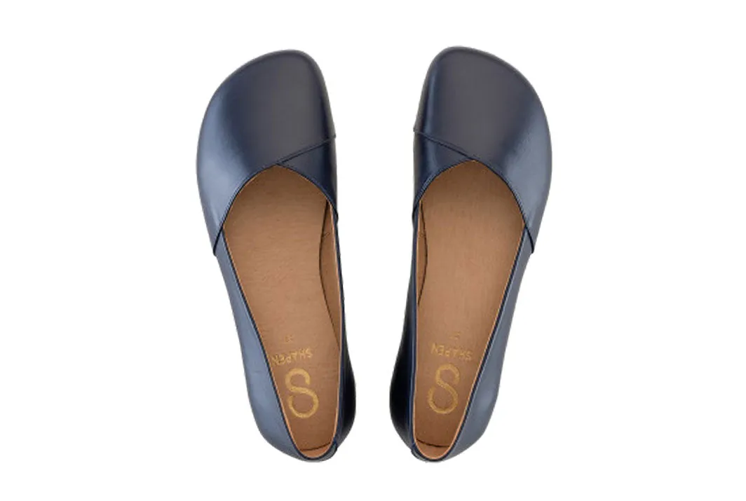 Shapen - PEONY Barefoot Ballerinas - Navy (Womens) (Wide)