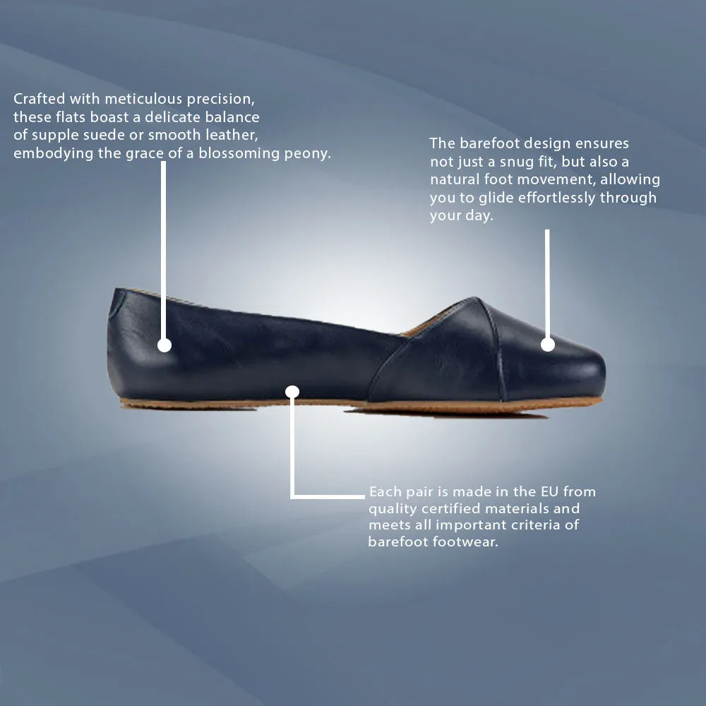 Shapen - PEONY Barefoot Ballerinas - Navy (Womens) (Wide)