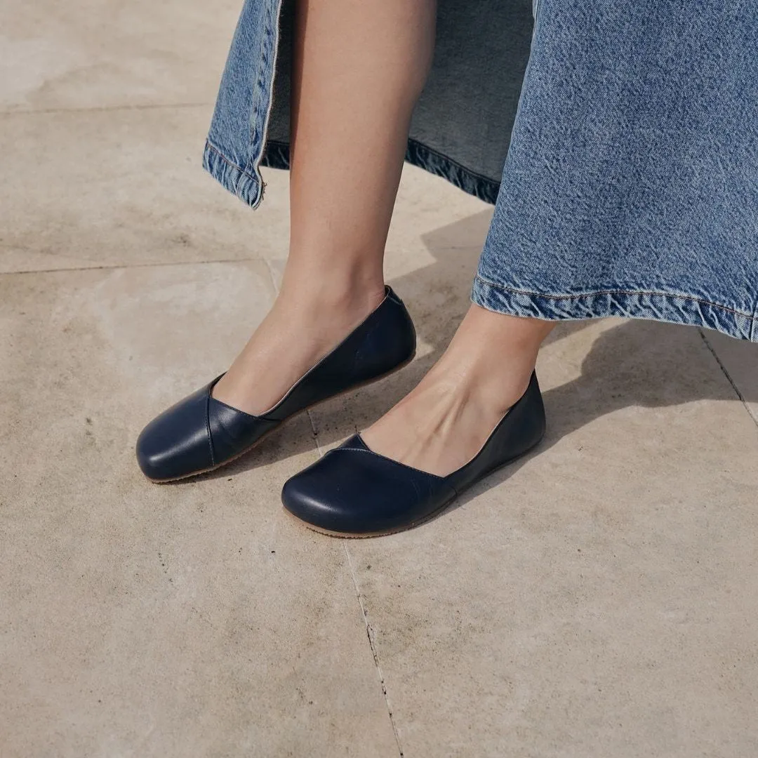 Shapen - PEONY Barefoot Ballerinas - Navy (Womens) (Wide)