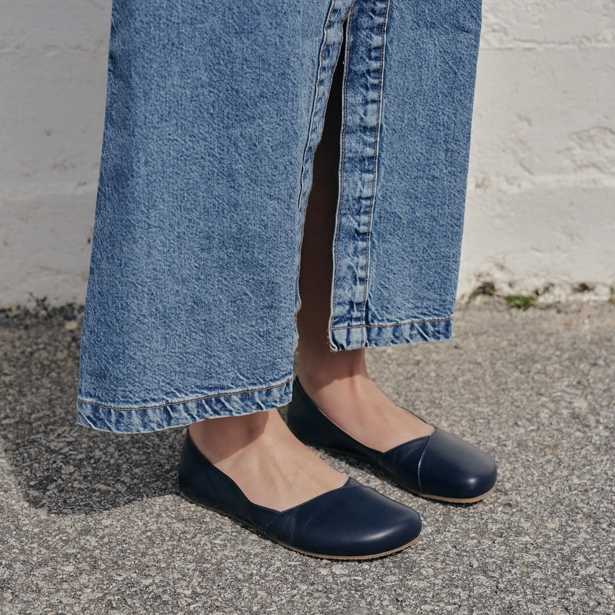 Shapen - PEONY Barefoot Ballerinas - Navy (Womens) (Wide)