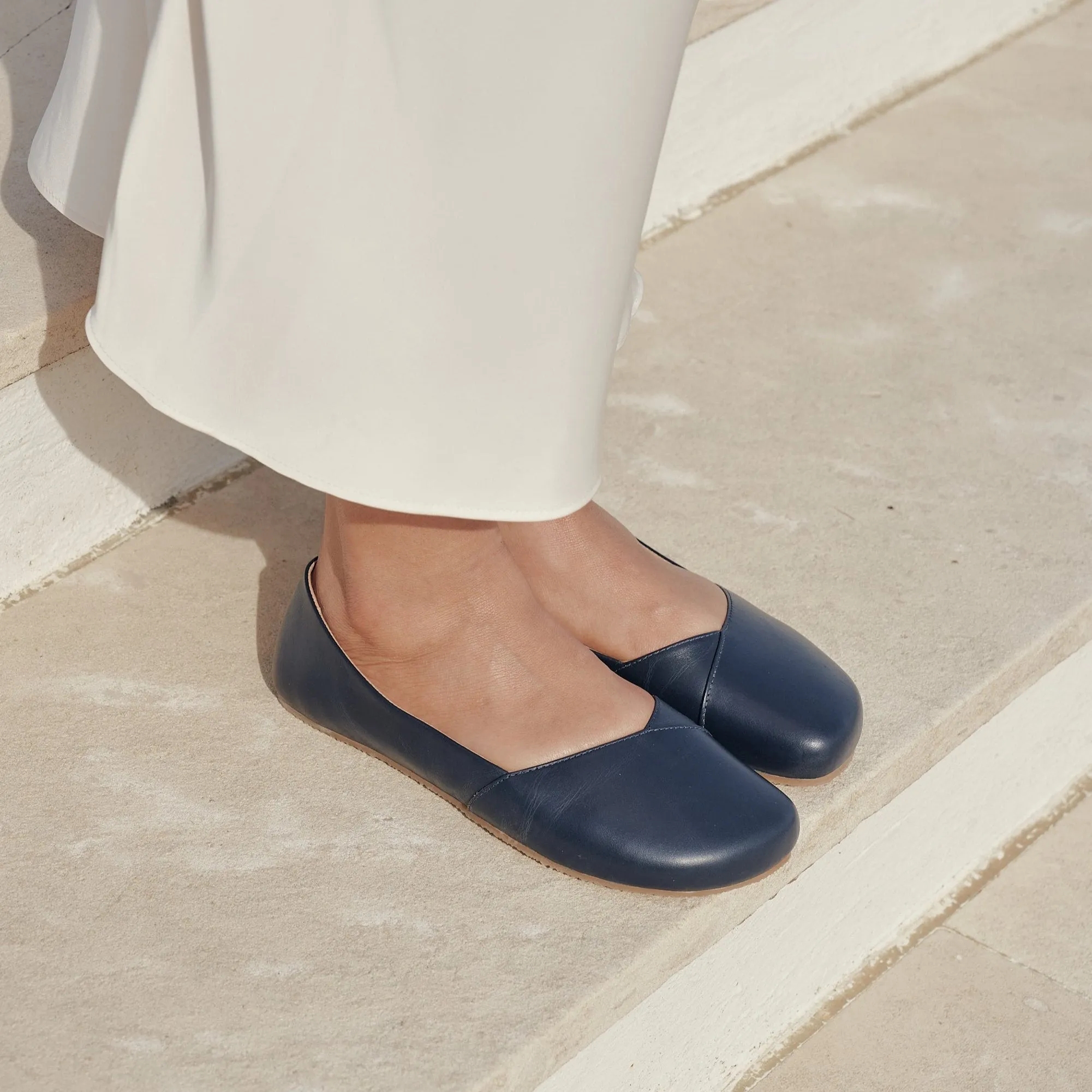 Shapen - PEONY Barefoot Ballerinas - Navy (Womens) (Wide)