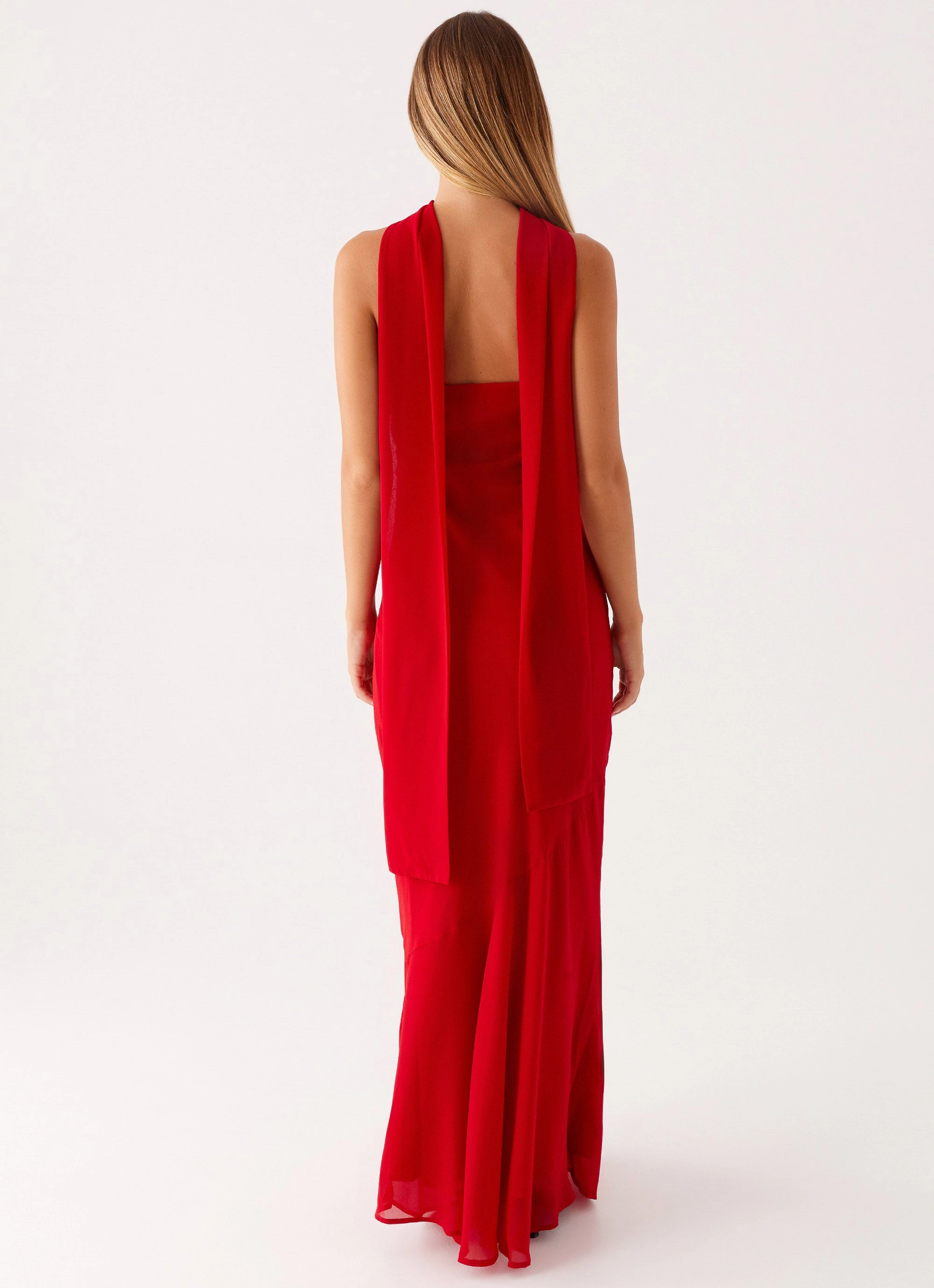 Sharp Design Under The Pagoda Maxi Dress - Red Wardrobe Basics Fashion Tones