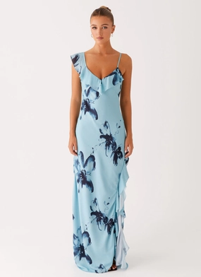 Sheath Shape Goldsmith Maxi Dress - Blue Black Floral Goldsmith Maxi Dress - Blue Black Floral Kind Glow Trend Movement