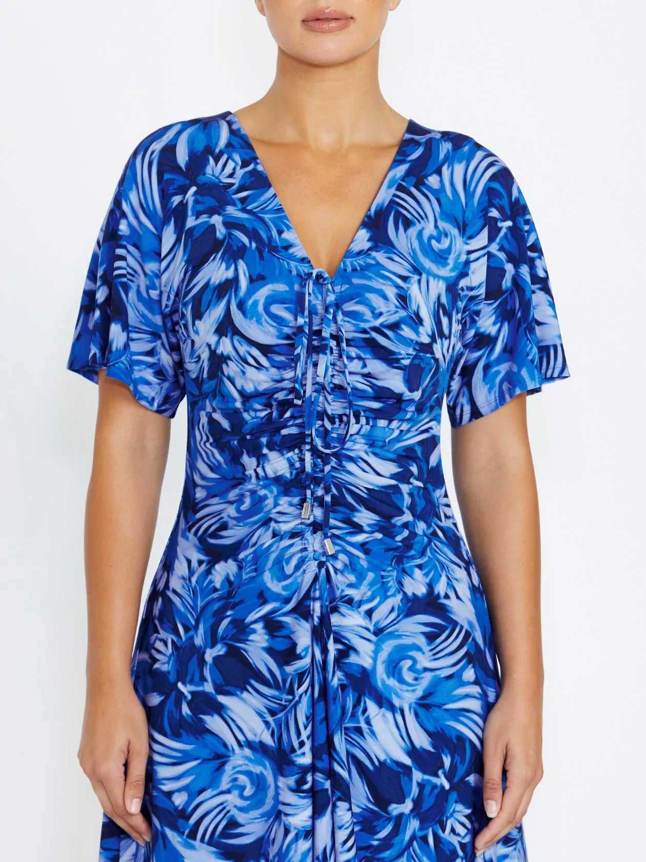 Stylish Appearance Shelly Blue Jersey Dress