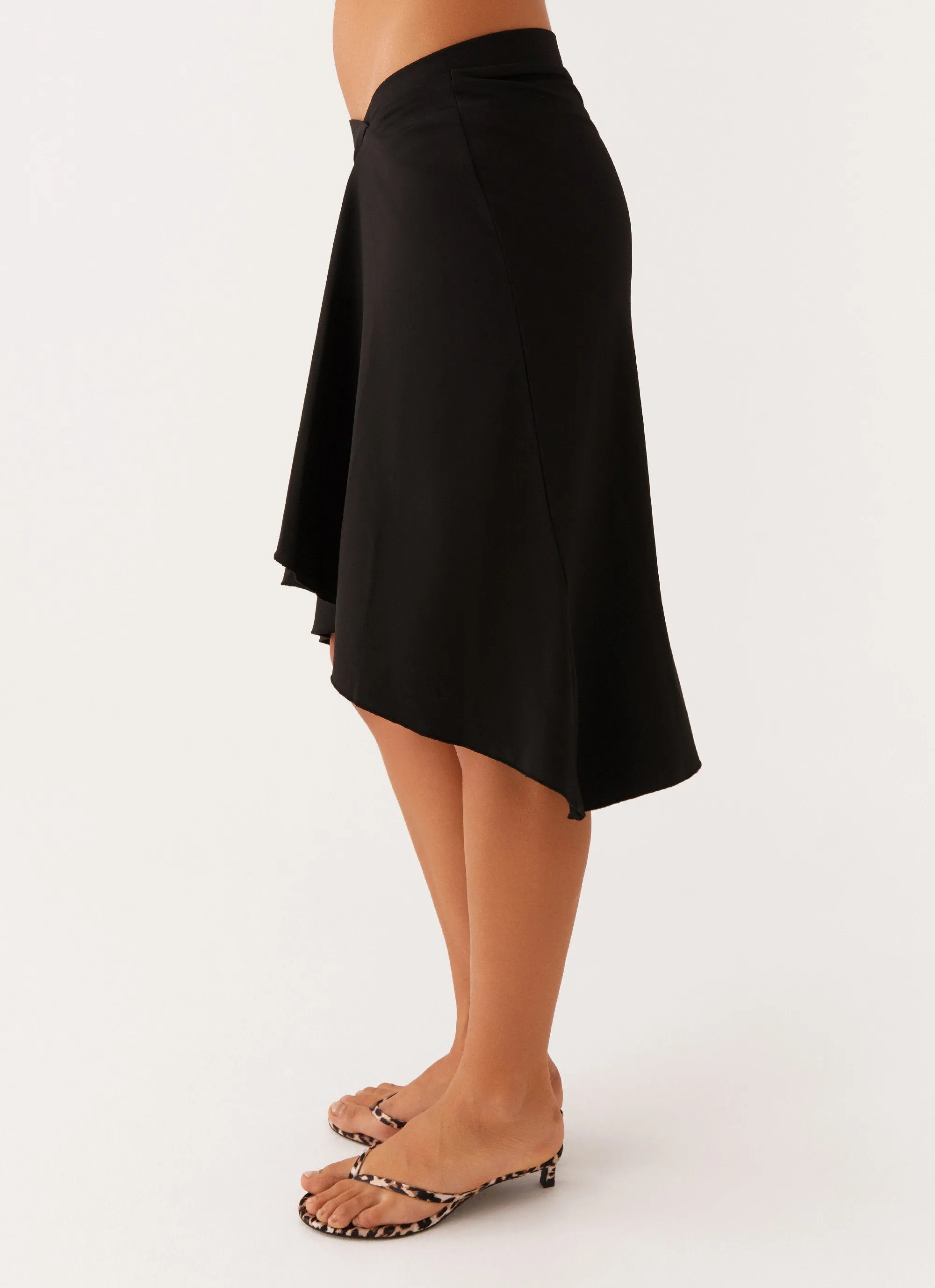 Quick Motion Shes A Lady Midi Skirt - Black