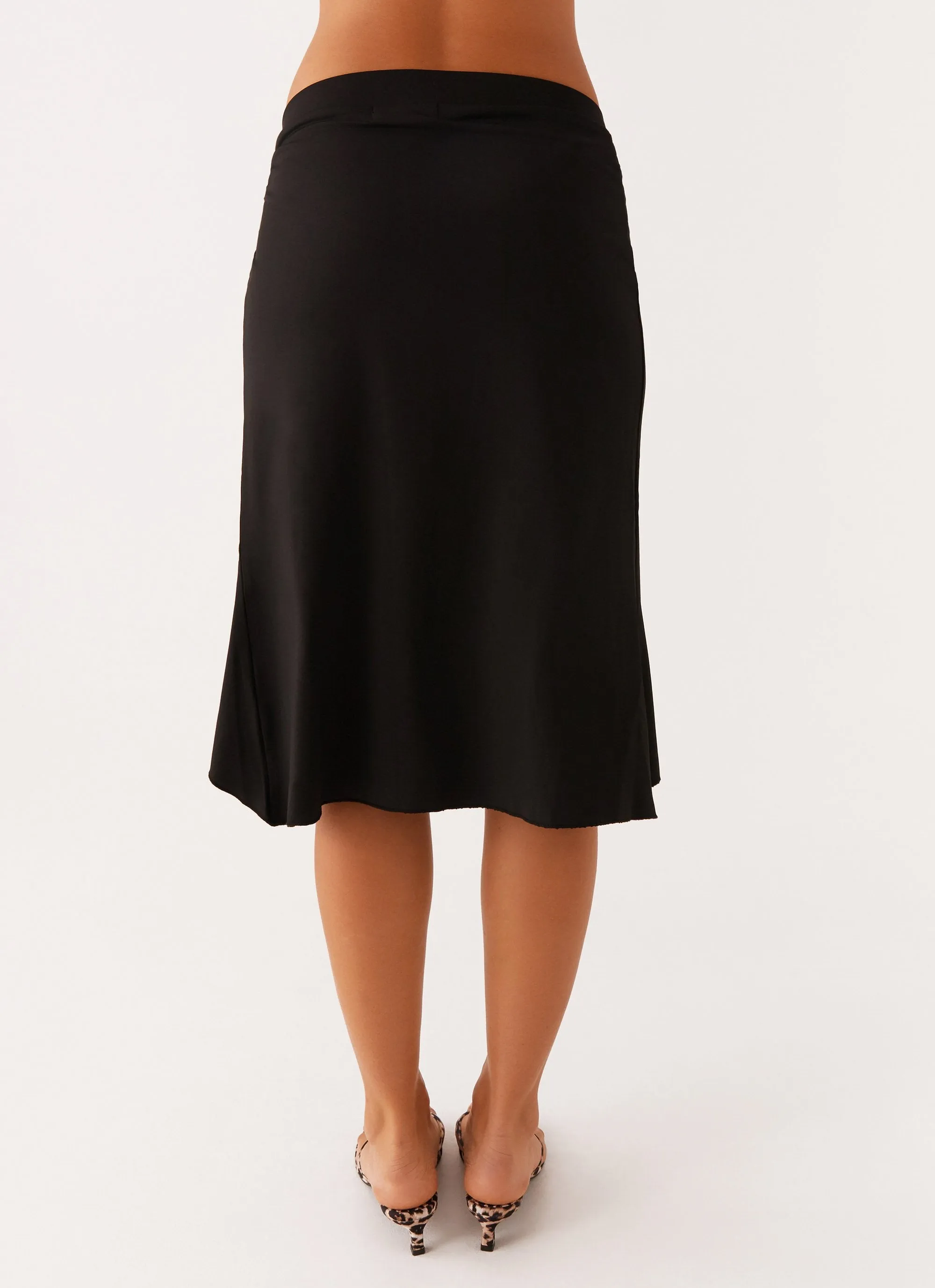Shes A Lady Midi Skirt - Black Comfort Control