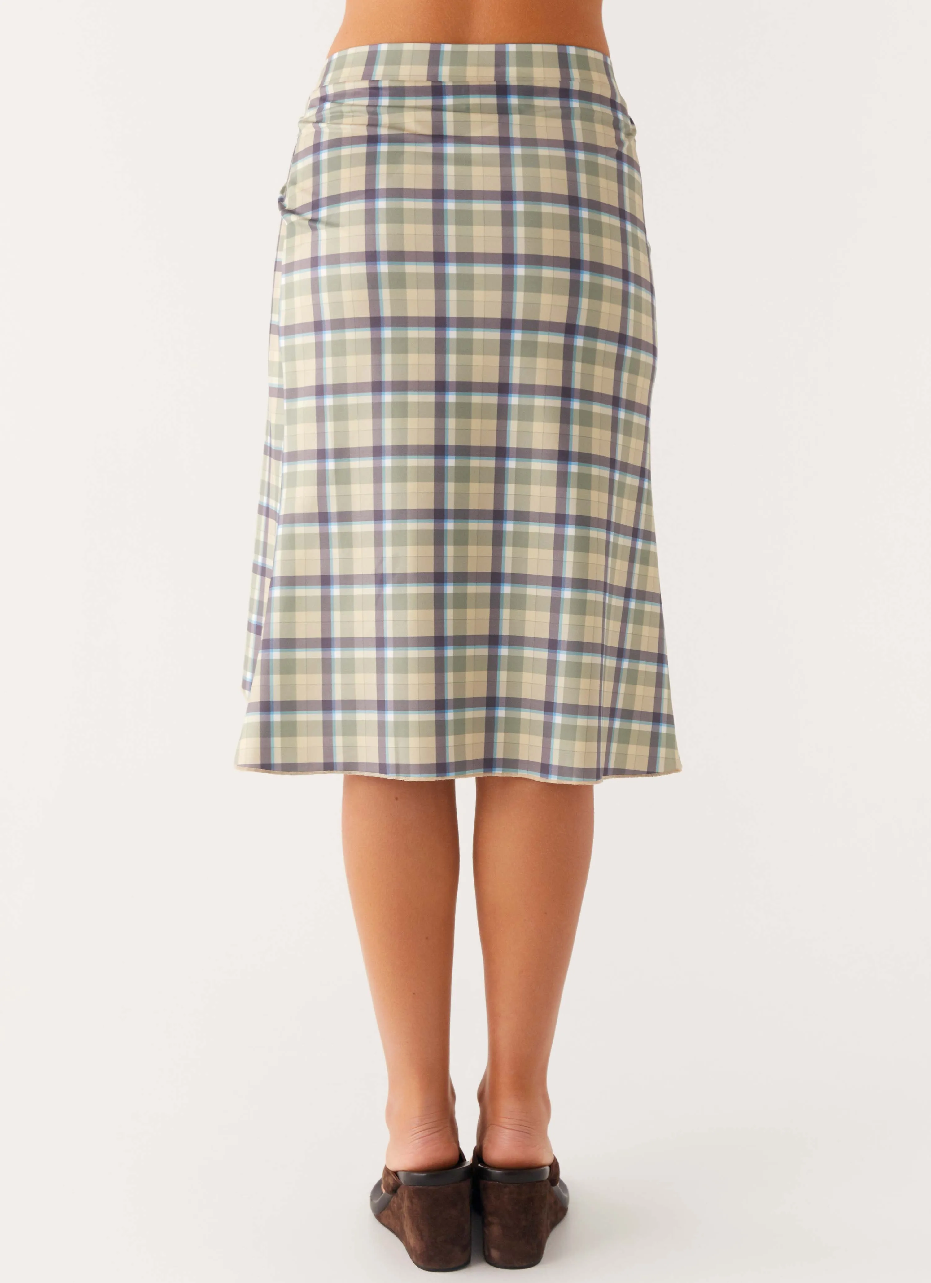 Shes A Lady Midi Skirt - Cedar Check relaxed shape Sporty Appeal