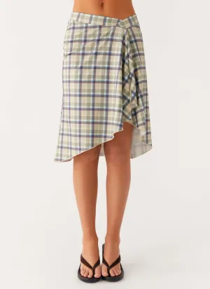 Urban Edge Shes A Lady Midi Skirt - Cedar Check