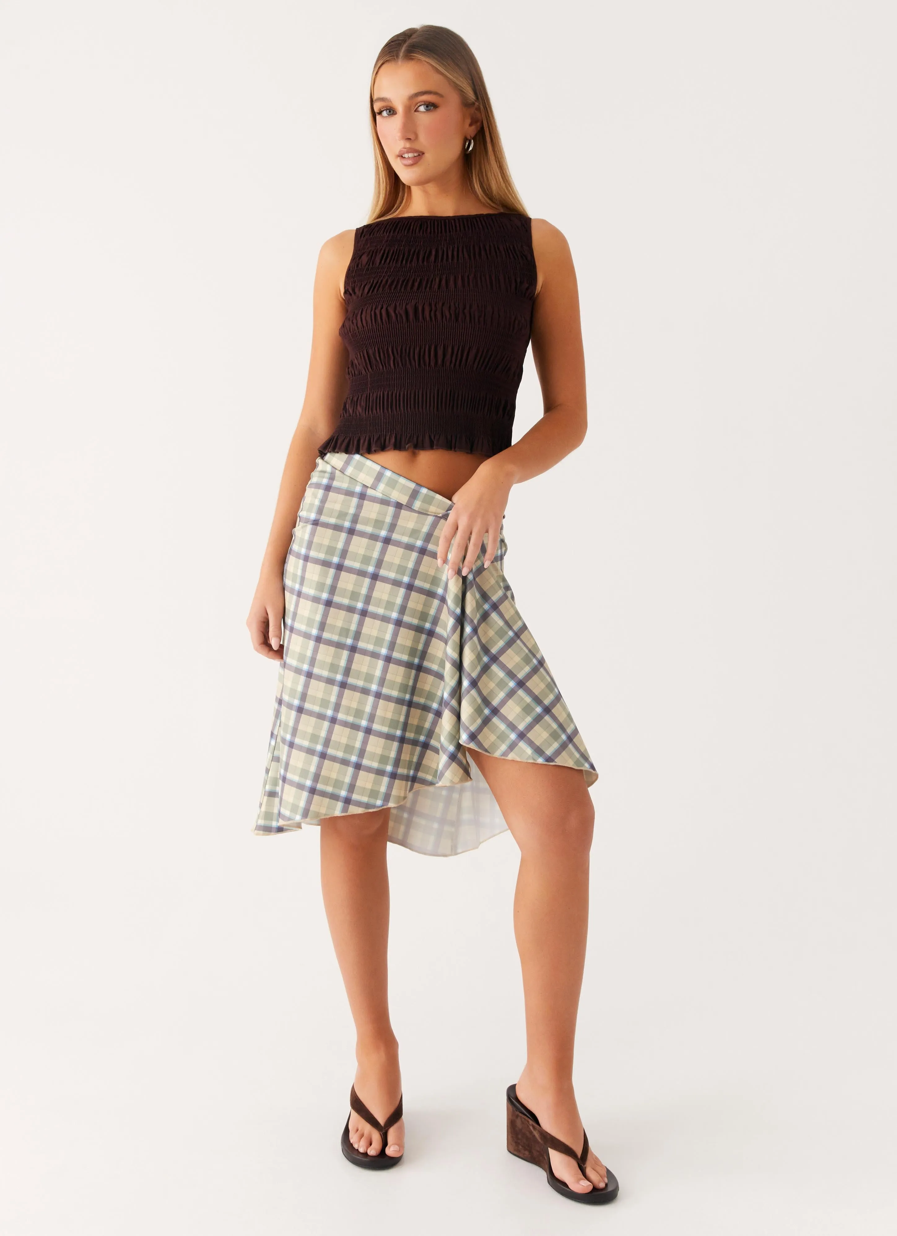 Shes A Lady Midi Skirt - Cedar Check Outdoor Essentials All Purpose Fit