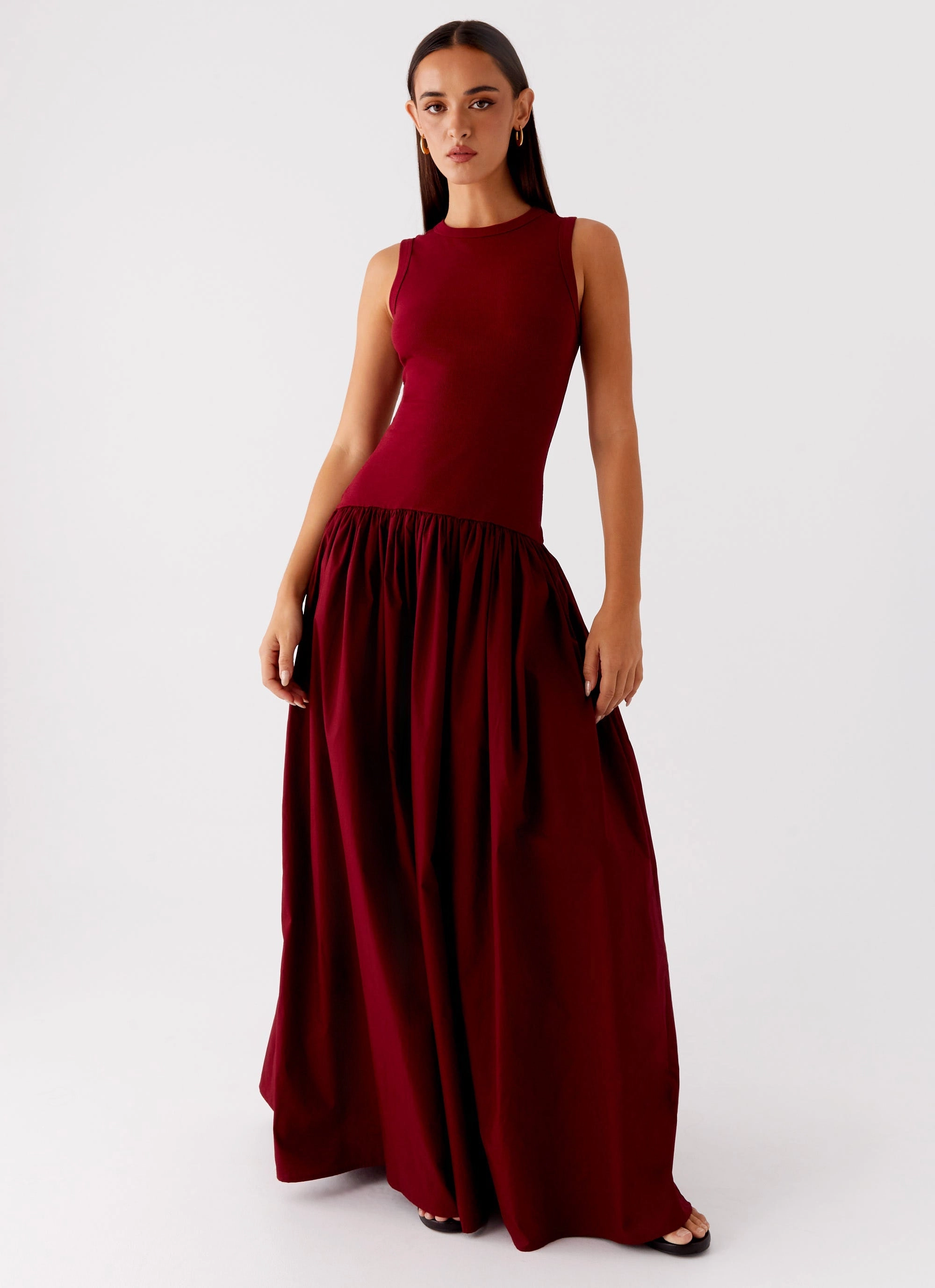 Shivani Maxi Dress - Maroon All Timewear