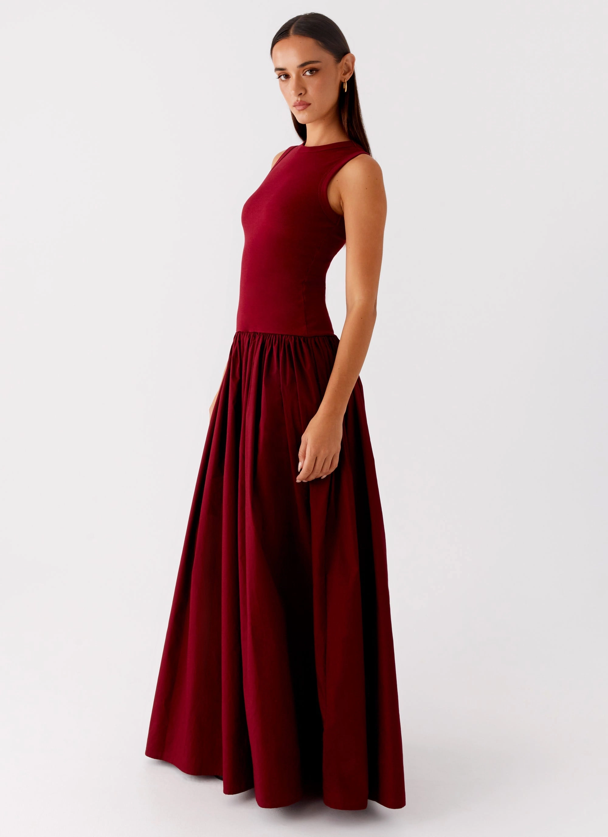 Shivani Maxi Dress - Maroon Flowy summer gown