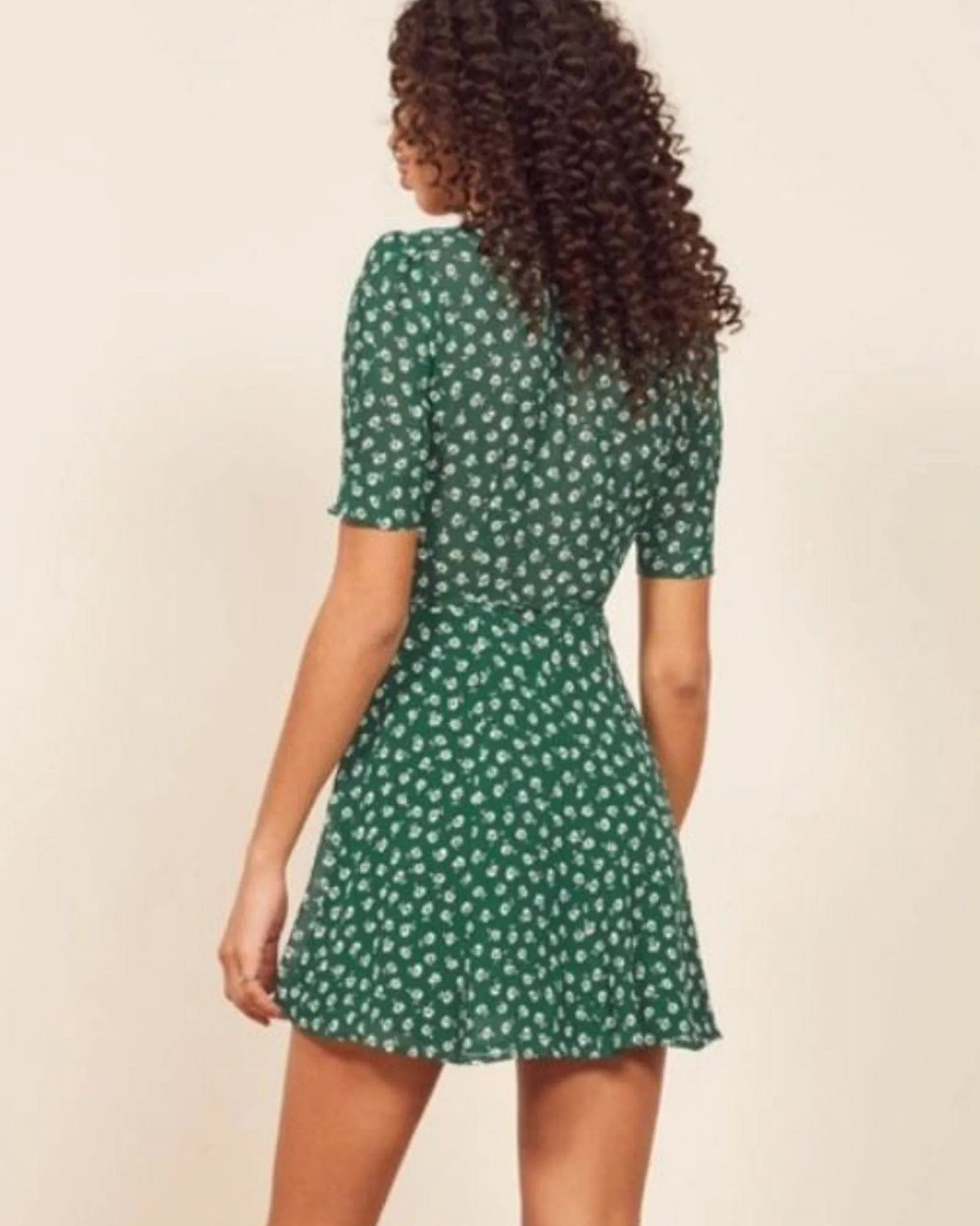 Short Sleeve Wrap Mini Dress