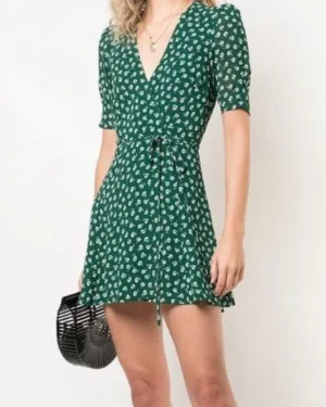 Short Sleeve Wrap Mini Dress
