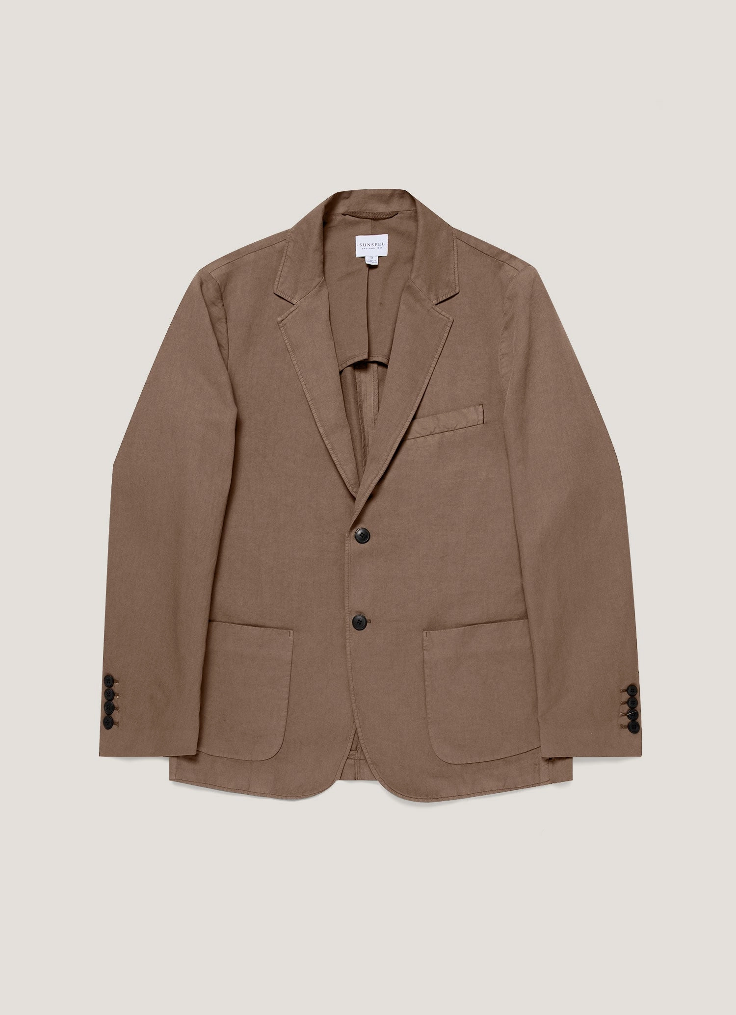 Outdoor Fit Men's Cotton Linen Unstructured Blazer in Dark Tan