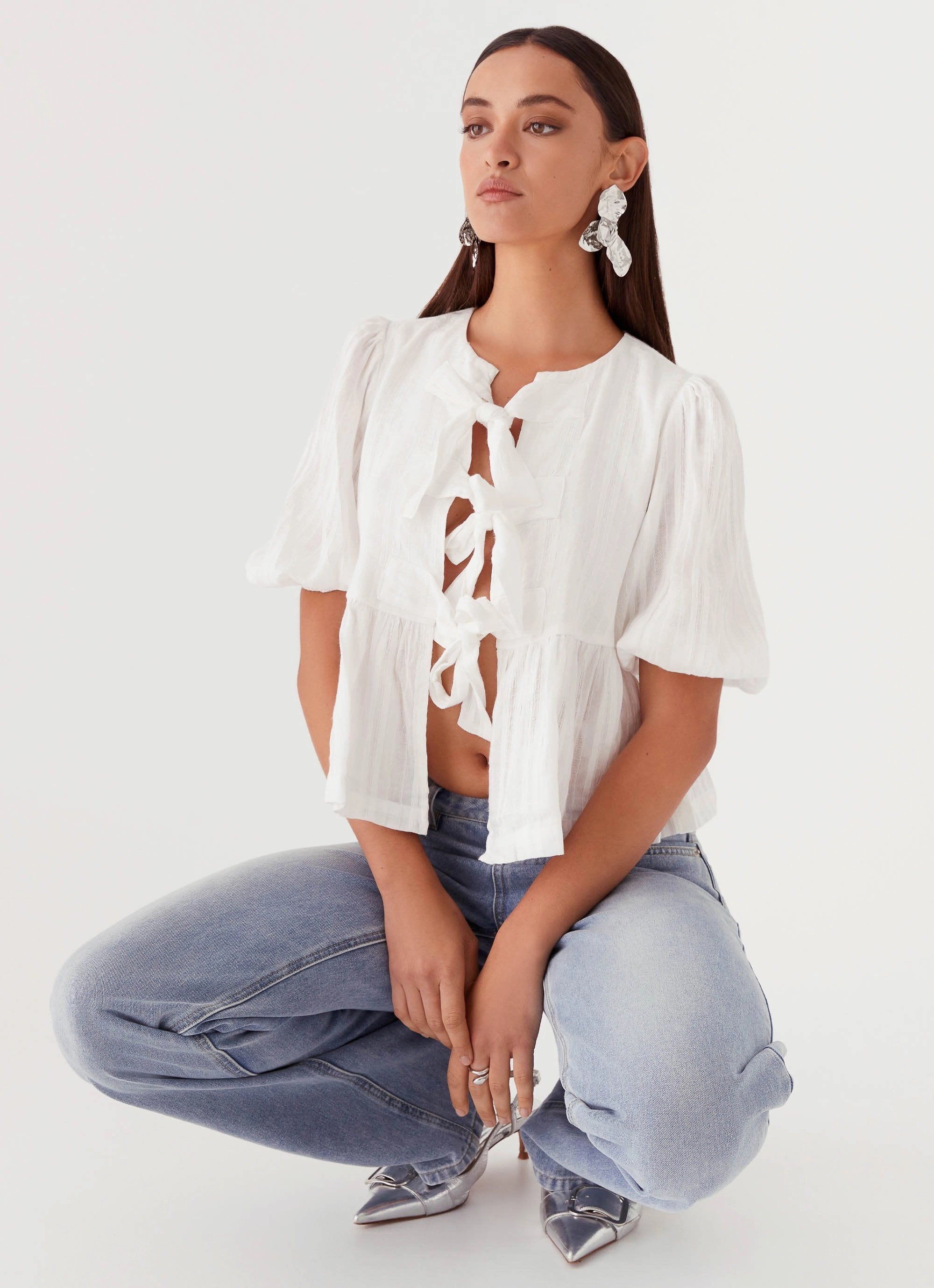 WindproofBarrierTechnology Western Wind Tie Top - White