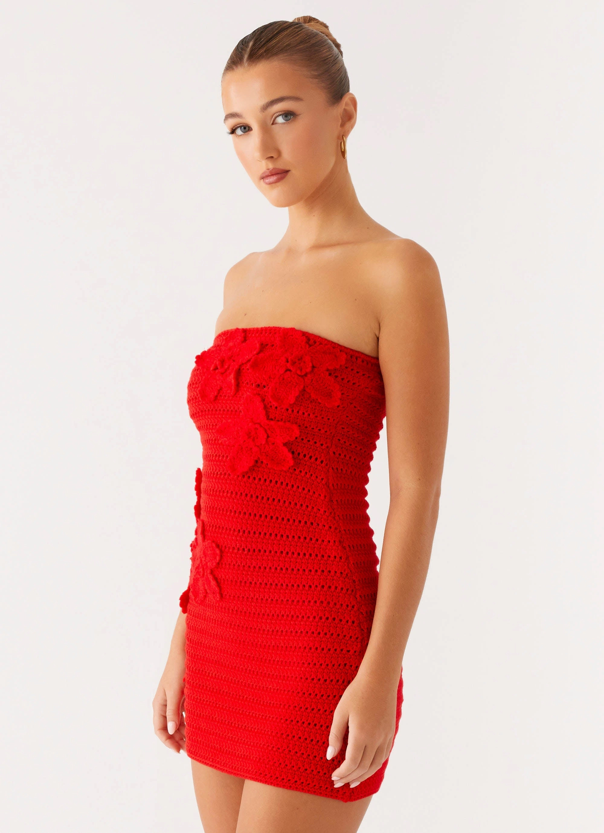 Calm Mood Quilted-Lining Sicily Mini Dress - Red