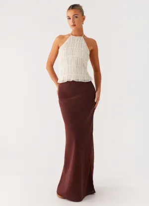 Sienna Sunset Maxi Skirt - Chocolate Supportive Fit