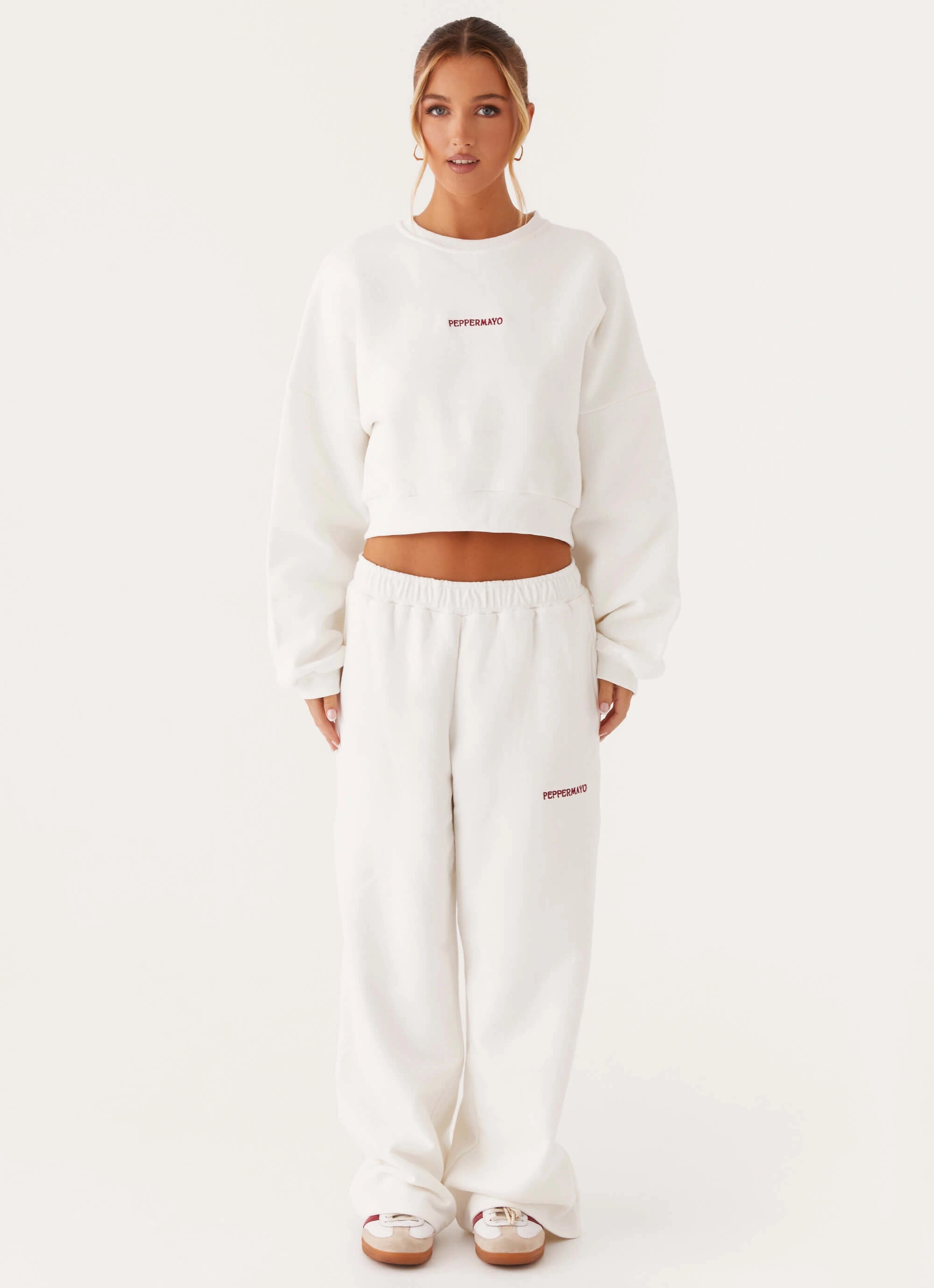 Seam Free Edges Signature Cropped Sweatshirt - Ivory