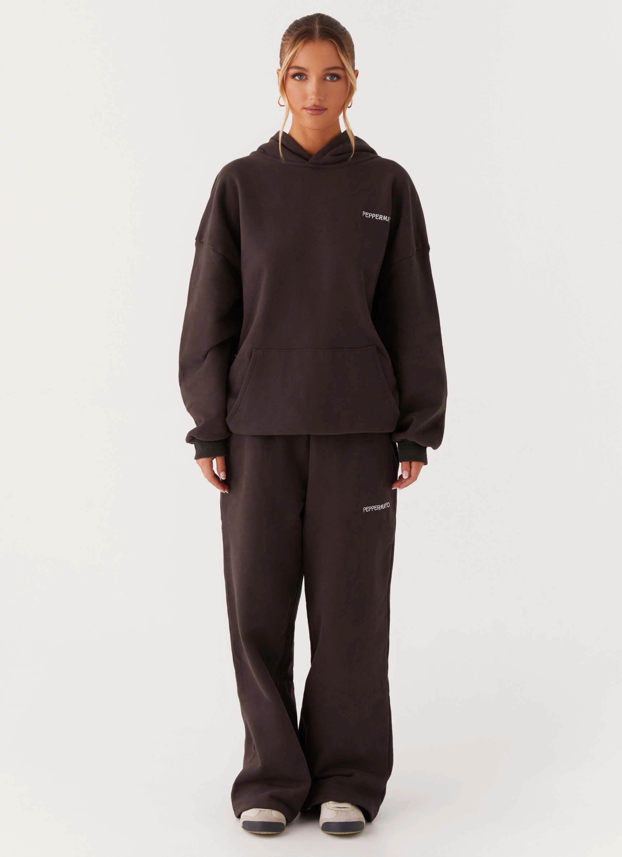 Daily Casual Cool Weather Signature Oversized Hoodie - Charcoal