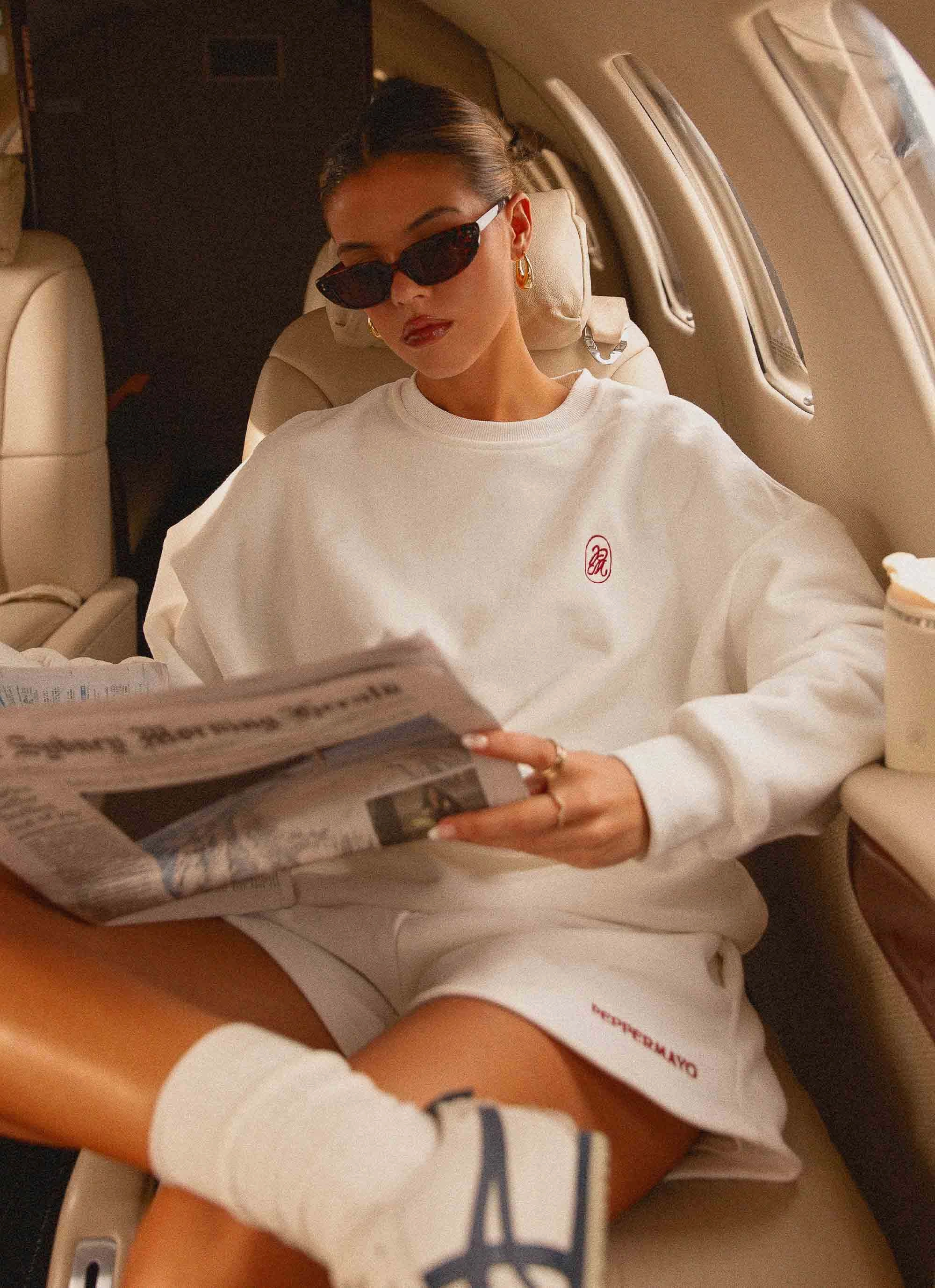 Signature Oversized Sweatshirt - Ivory Basic Style