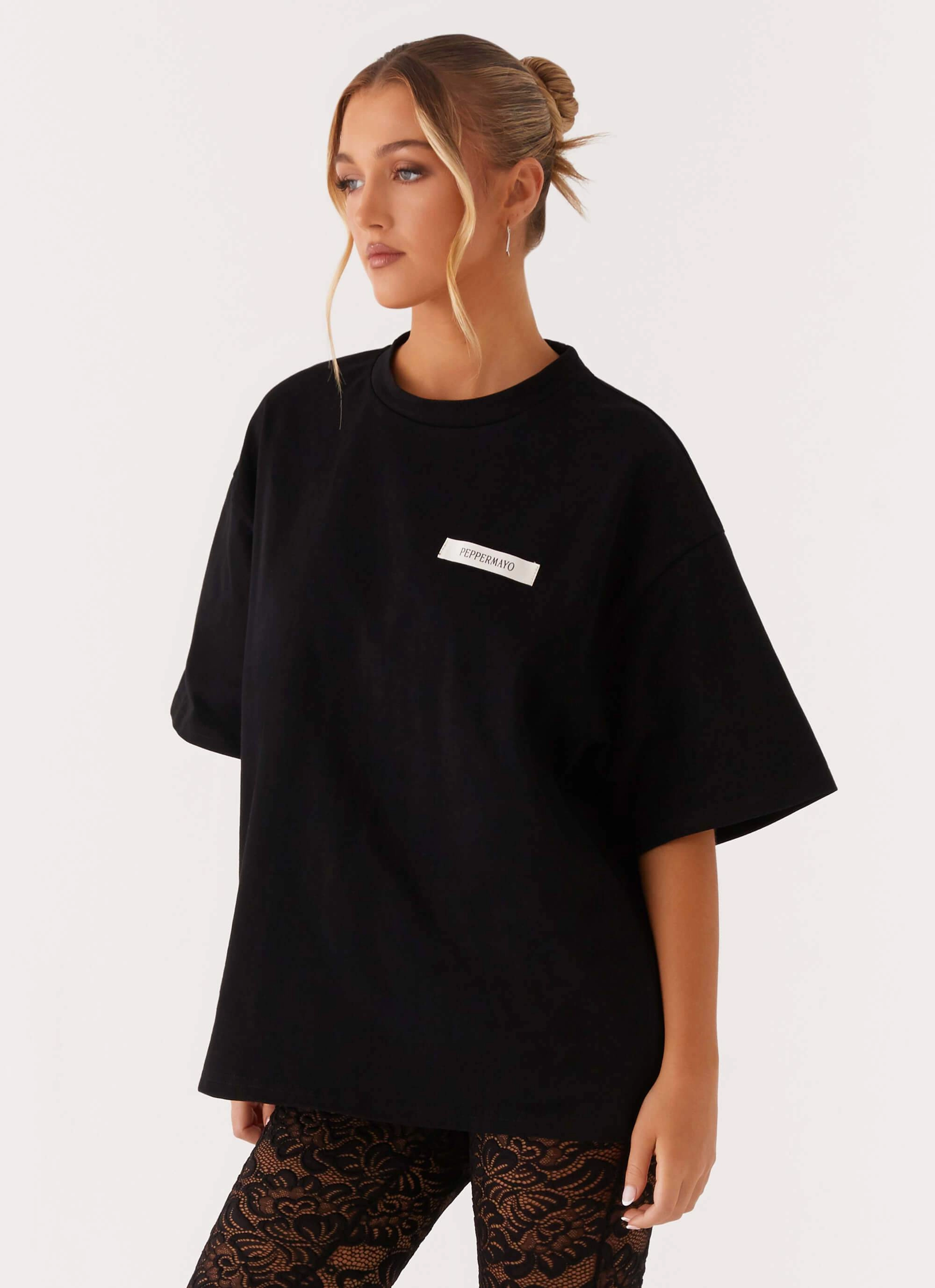 FlexibleCuffs Signature Oversized Tee - Black