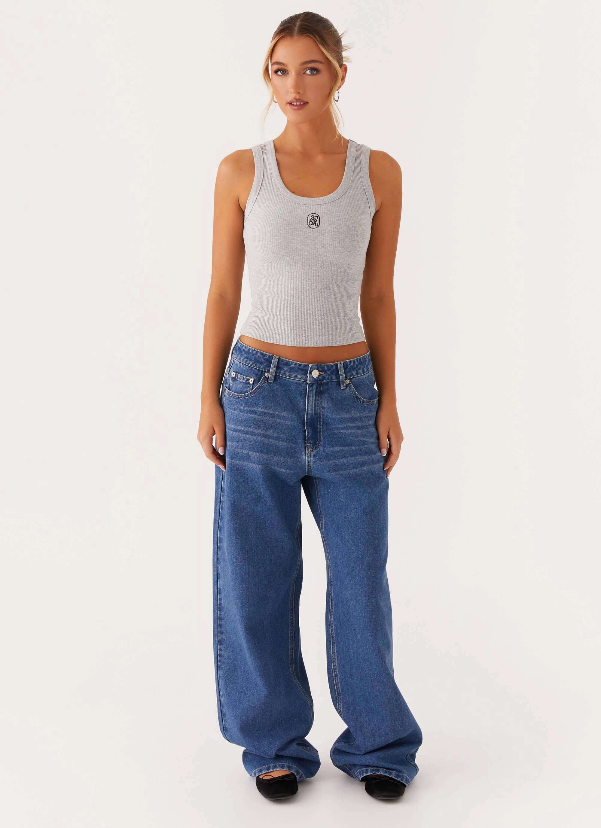 Lightweight pullover Stylish Tank Signature Tank Top - Light Grey Marle