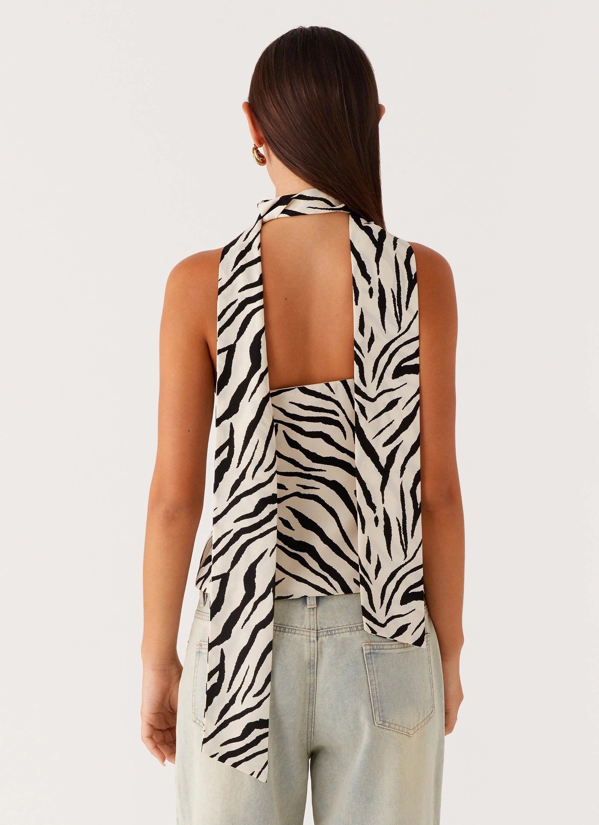 Anais Scraf Top - Zebra Soft Brushed Finish