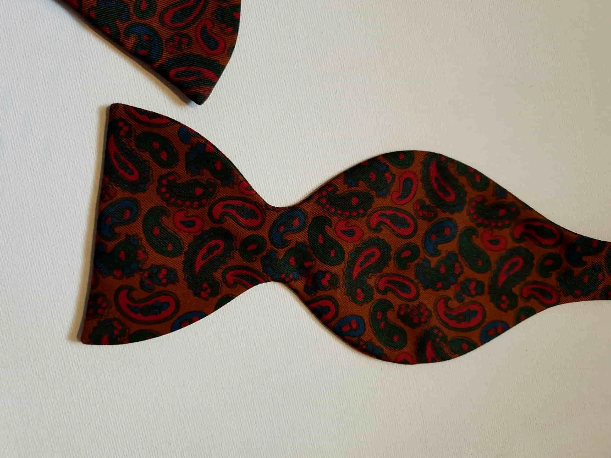 Silk Copper Paisley Tie Your Own Bow Tie