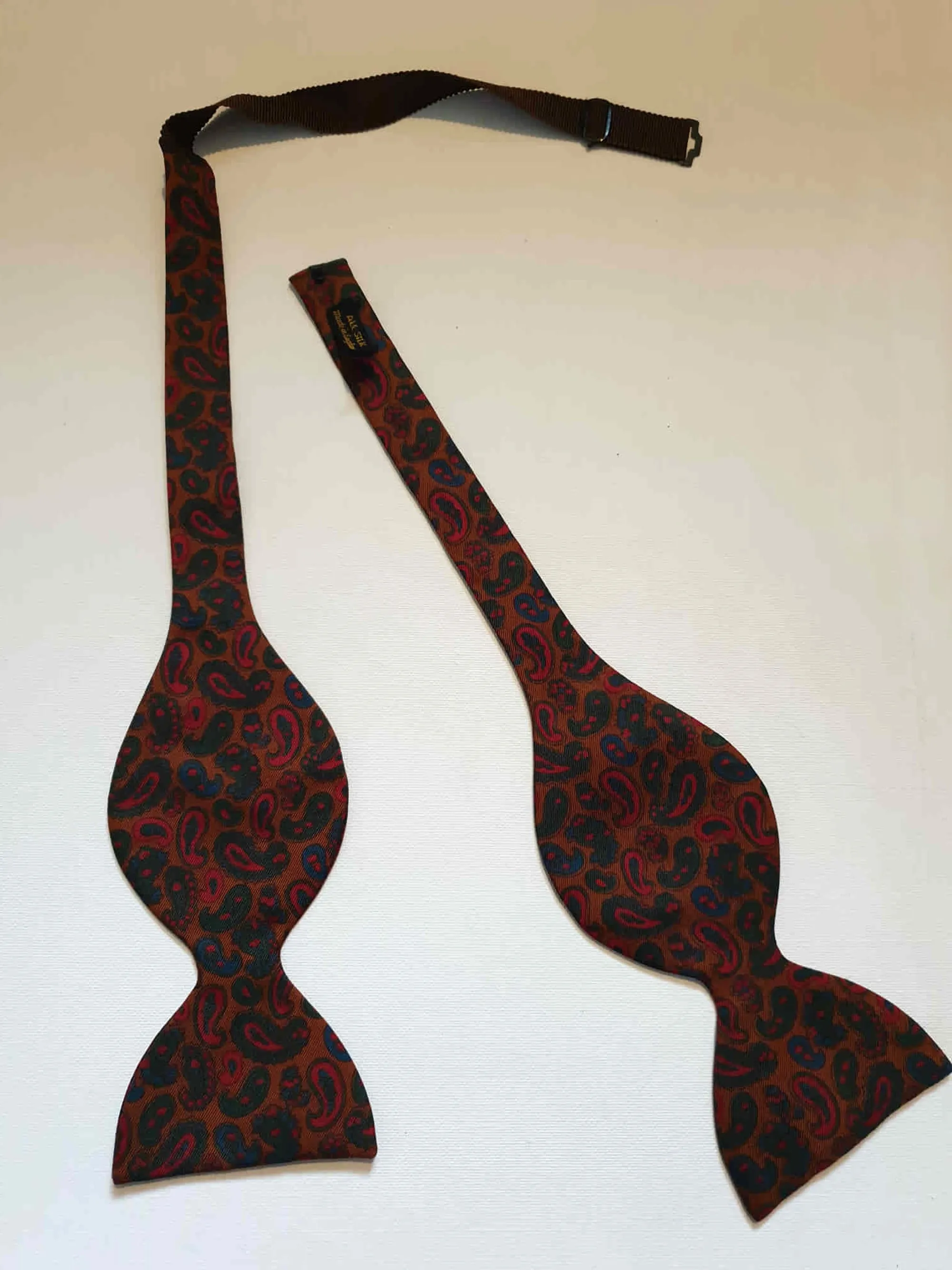 Silk Copper Paisley Tie Your Own Bow Tie