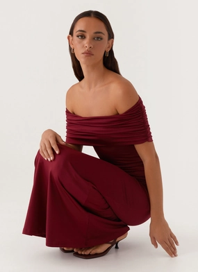 Maude Maxi Dress - Maroon Casual-Look