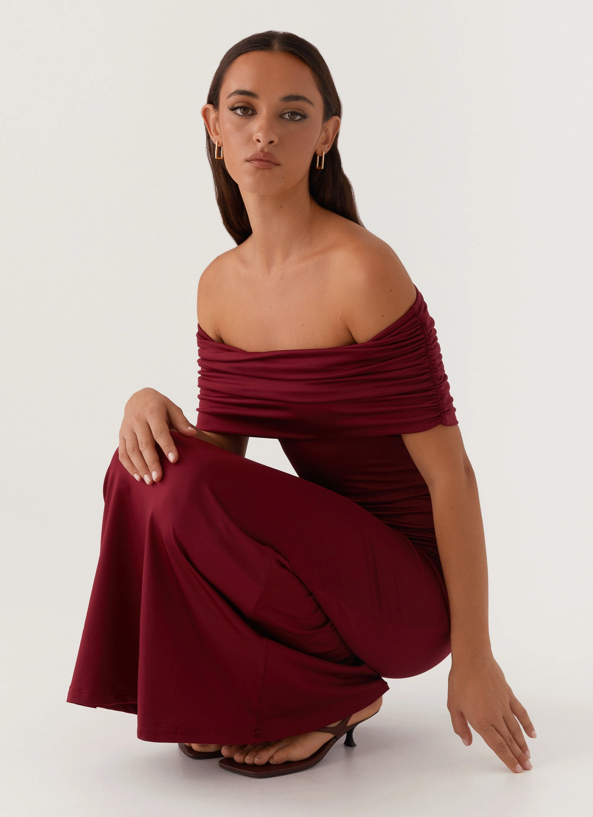 Maude Maxi Dress - Maroon Casual-Look