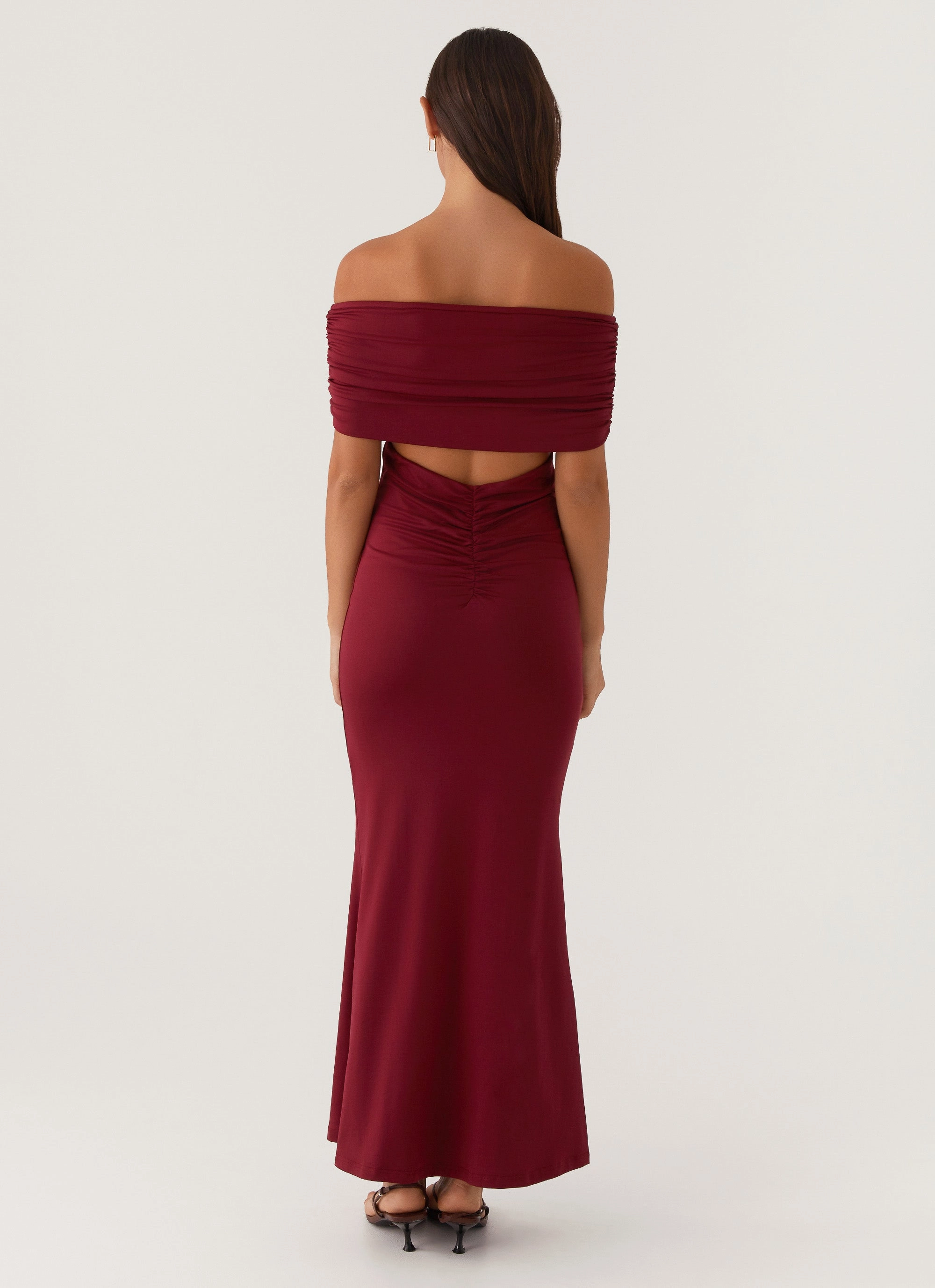 Chic Layered Wear Maude Maxi Dress - Maroon