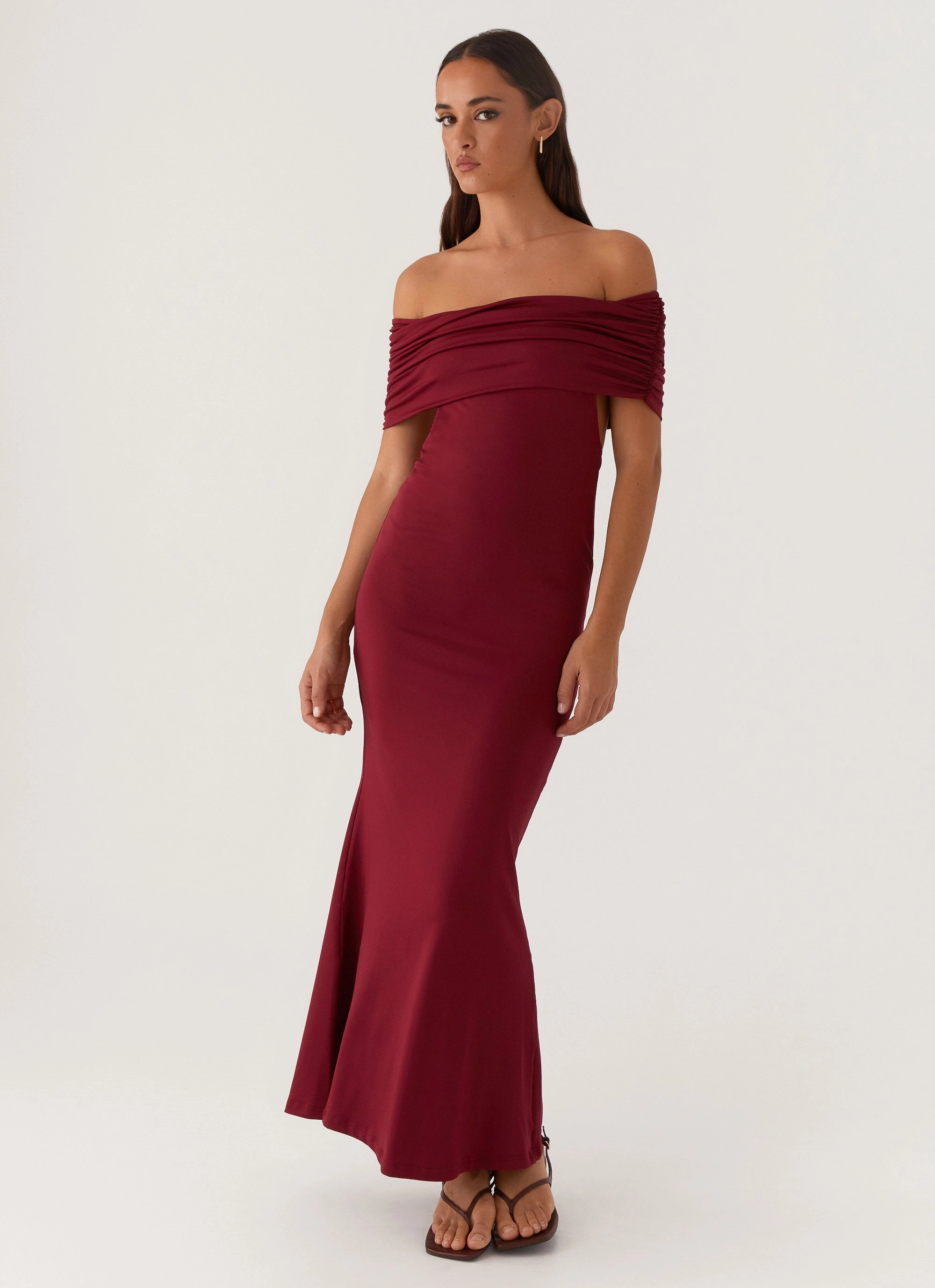 Daywear Comfort solo wear Maude Maxi Dress - Maroon