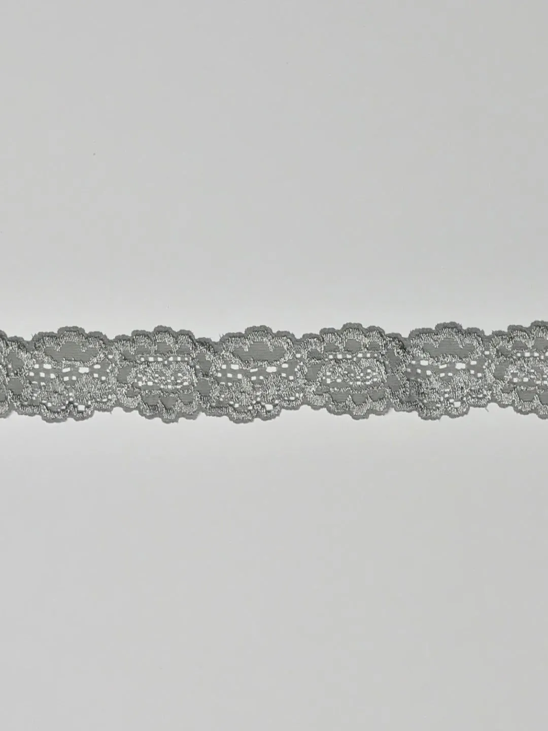 Silver Gray 1.5" Wide Stretch Lace