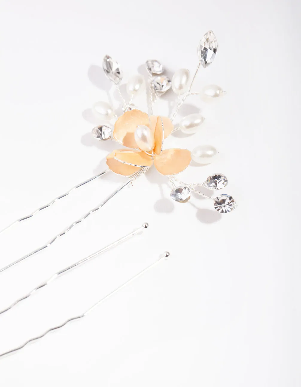 Silver Powder Flower Pack Pins