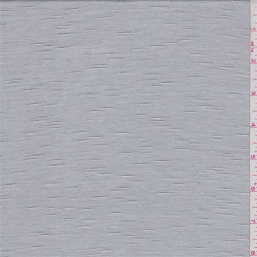 Silver Rayon Slubbed Jersey Knit Fabric